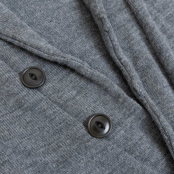 Outclass Shawl Collar Cardigan Gray Wool Blend Pockets Large - Picture 6 of 13